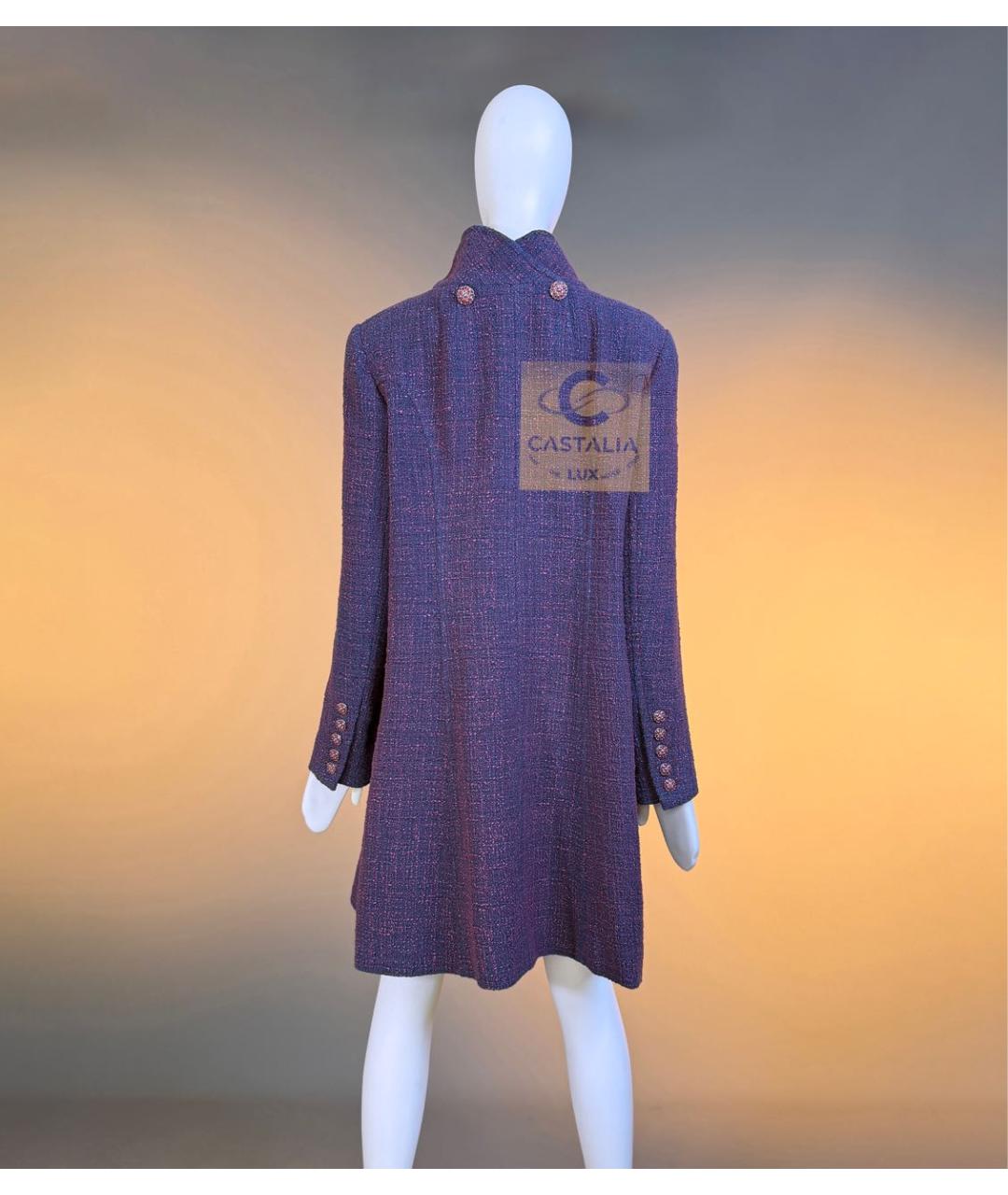 CHANEL Фиолетовое твидовое пальто, фото 8