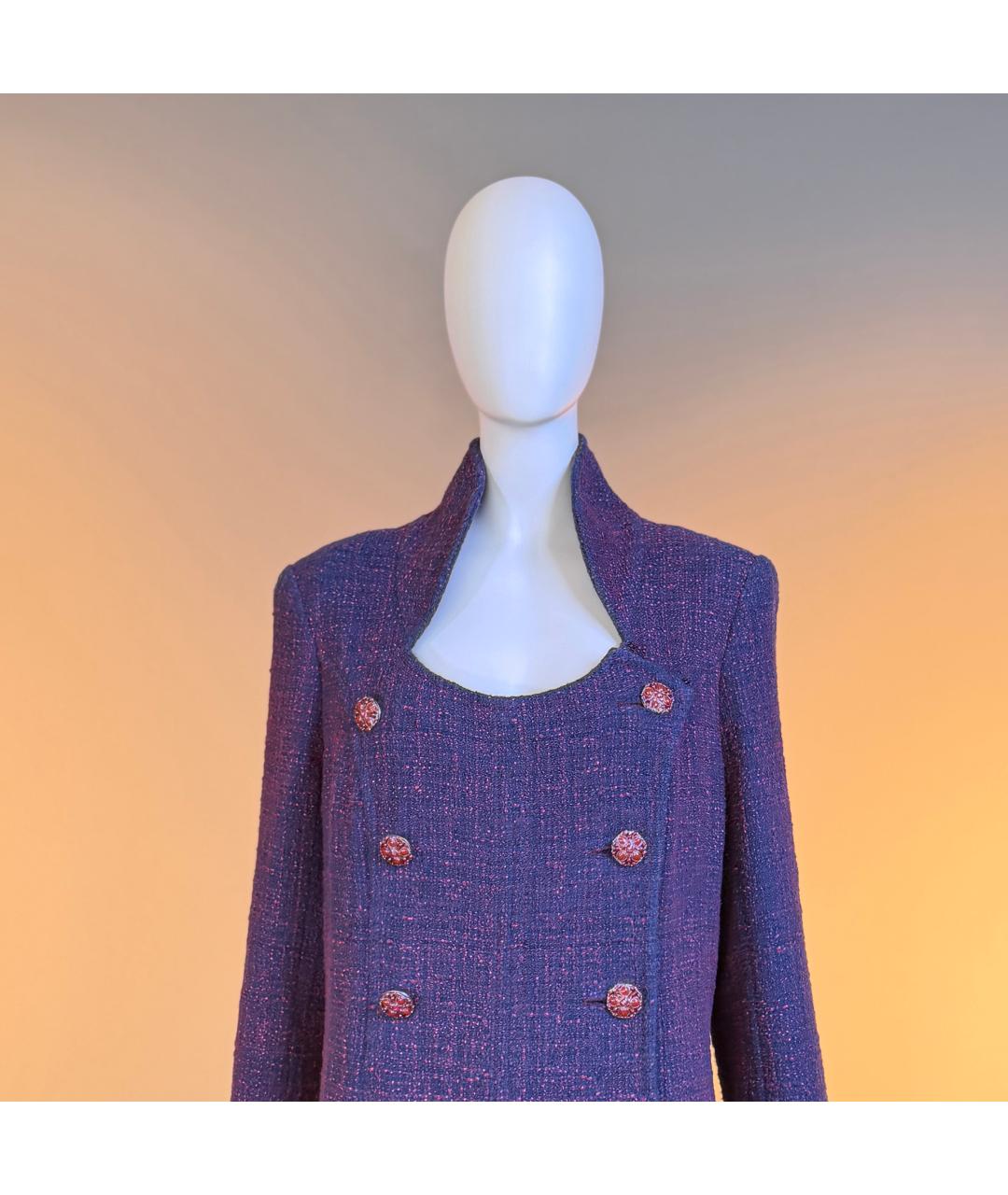 CHANEL Фиолетовое твидовое пальто, фото 5