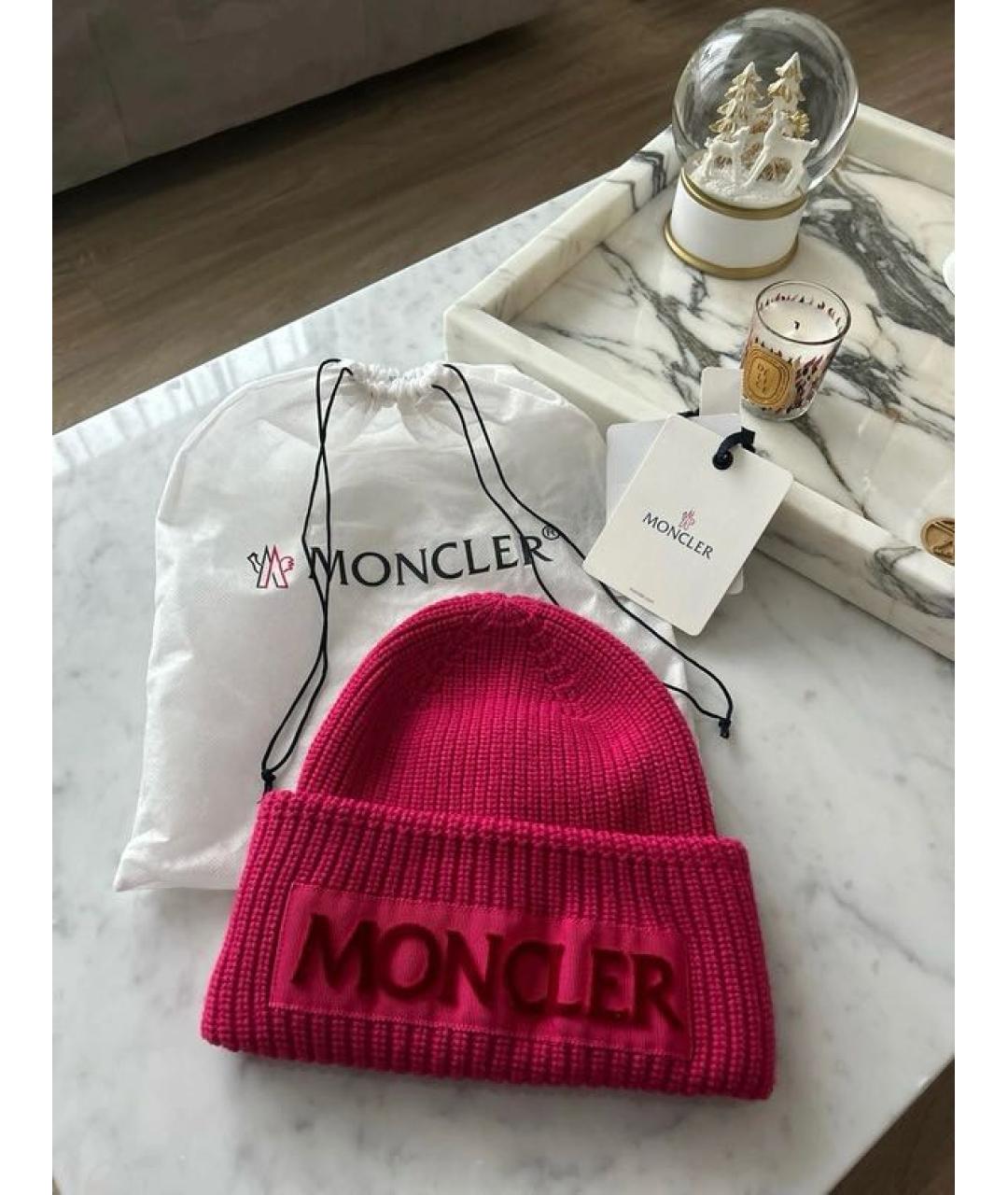 MONCLER Фуксия шерстяная шапка, фото 2