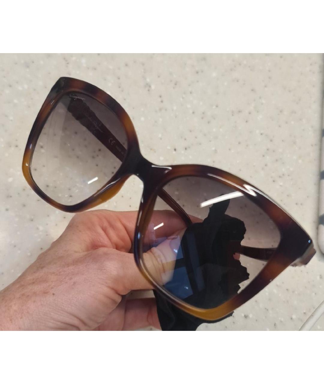 FERRAGAMO Коричневые солнцезащитные очки, фото 5