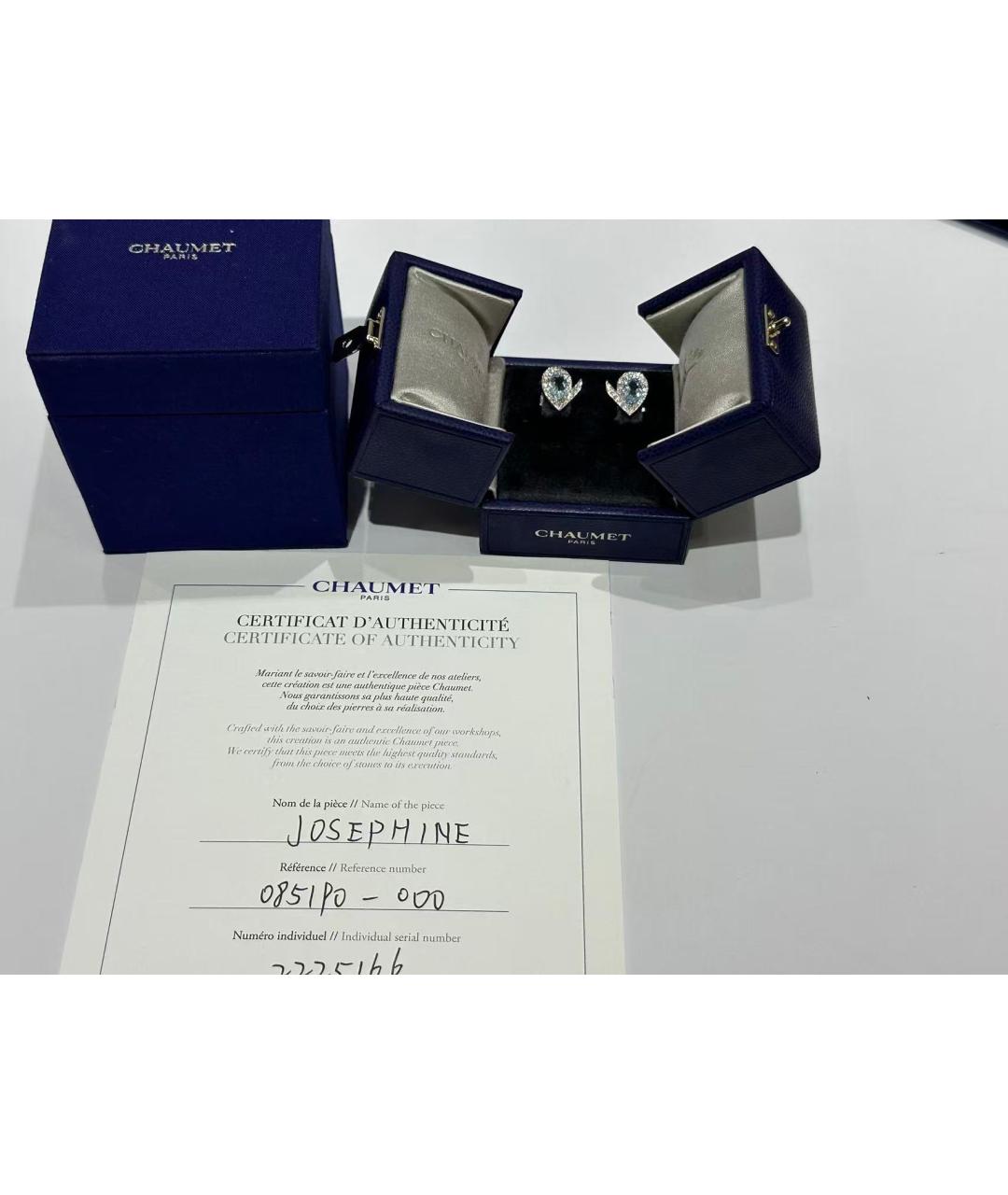 CHAUMET Серебряные платиновые серьги, фото 4