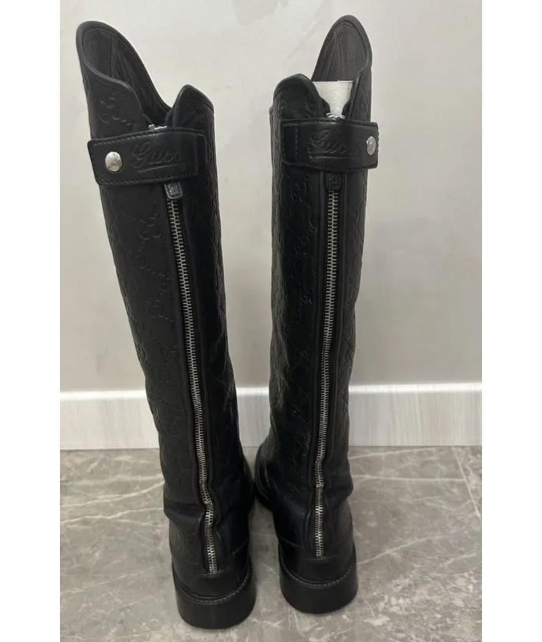 GUCCI Черные кожаные сапоги, фото 4