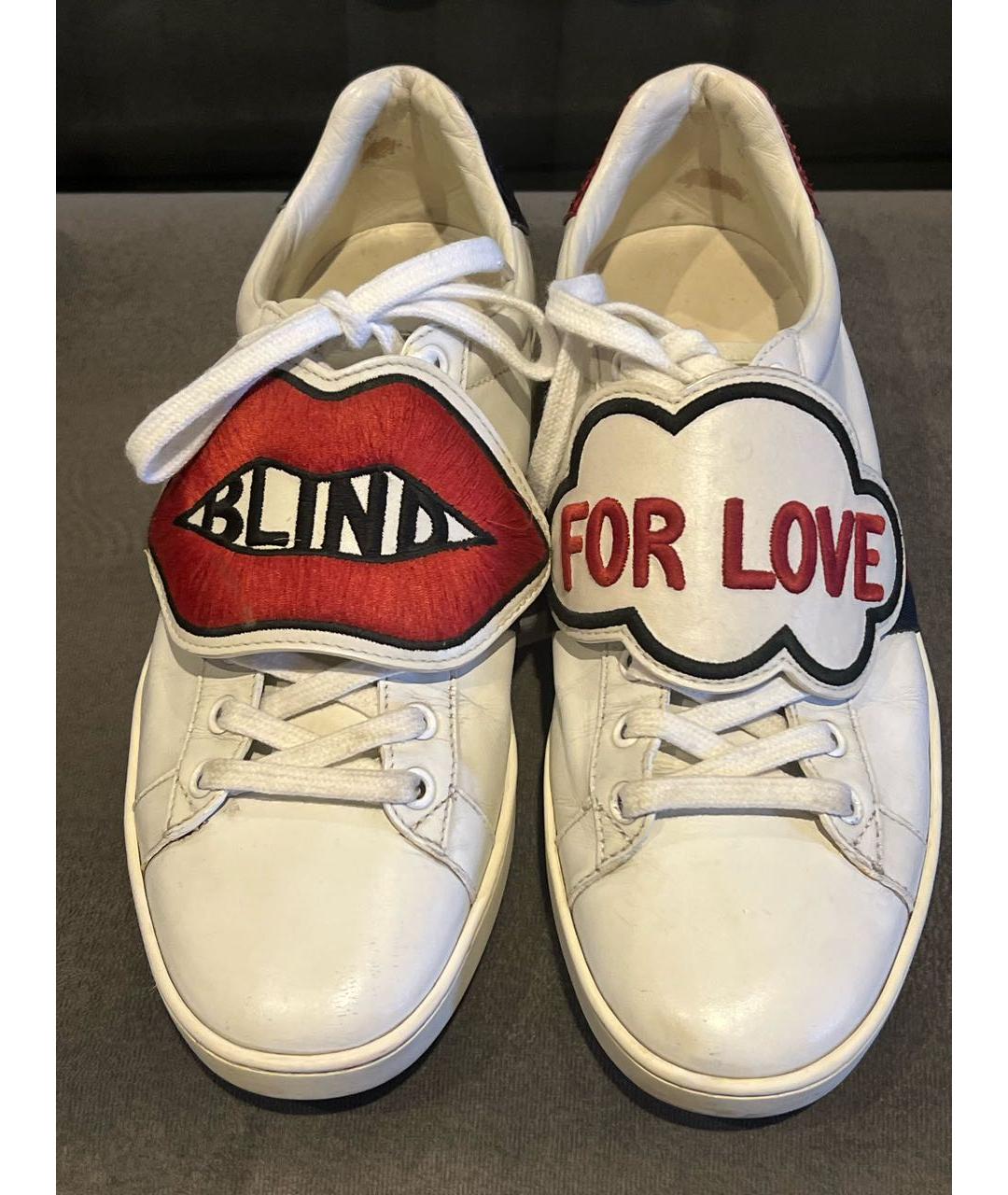 GUCCI Белые кожаные кеды, фото 2