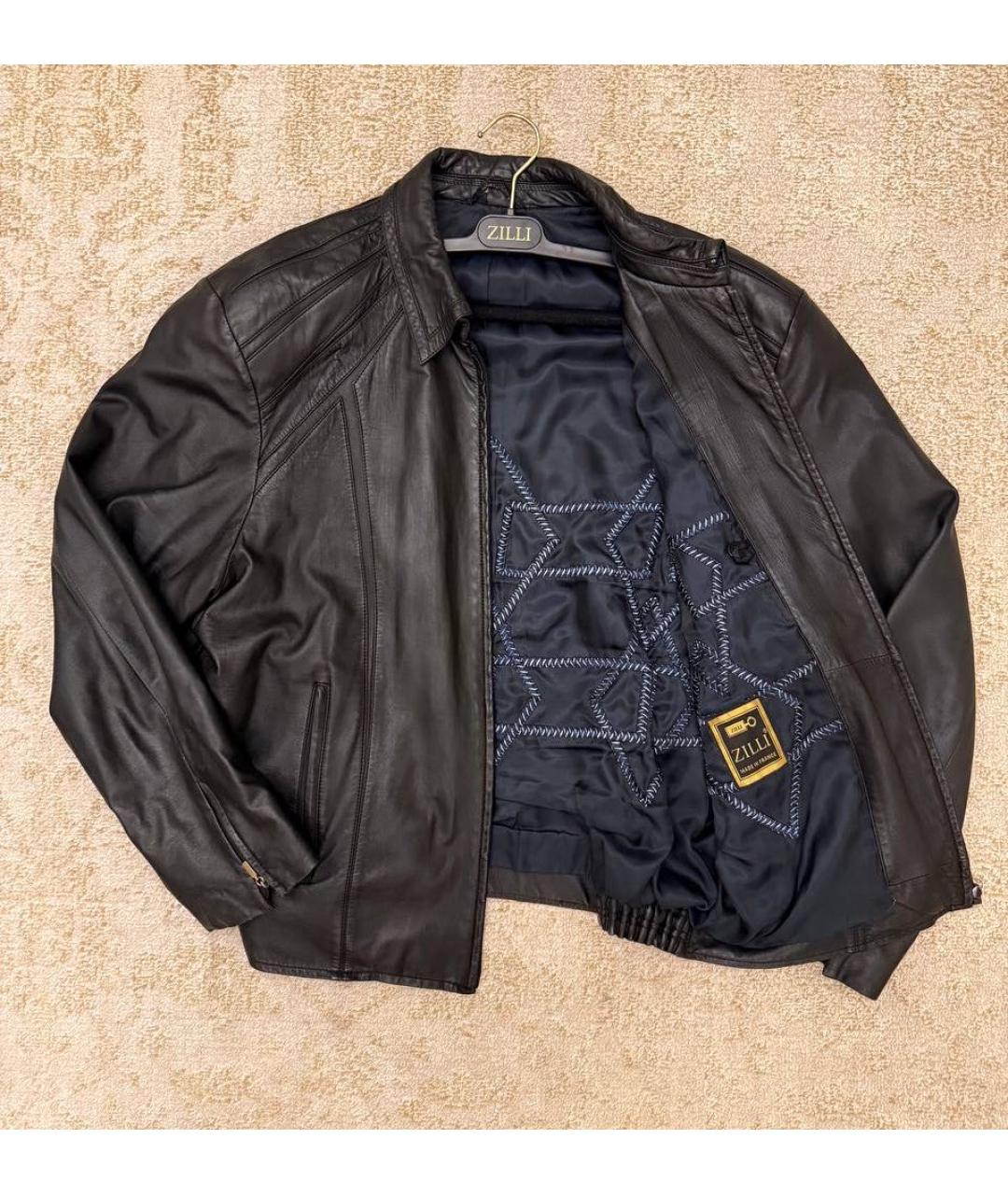 ZILLI Черная кожаная куртка, фото 2