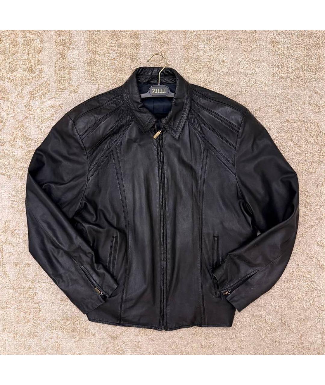 ZILLI Черная кожаная куртка, фото 6