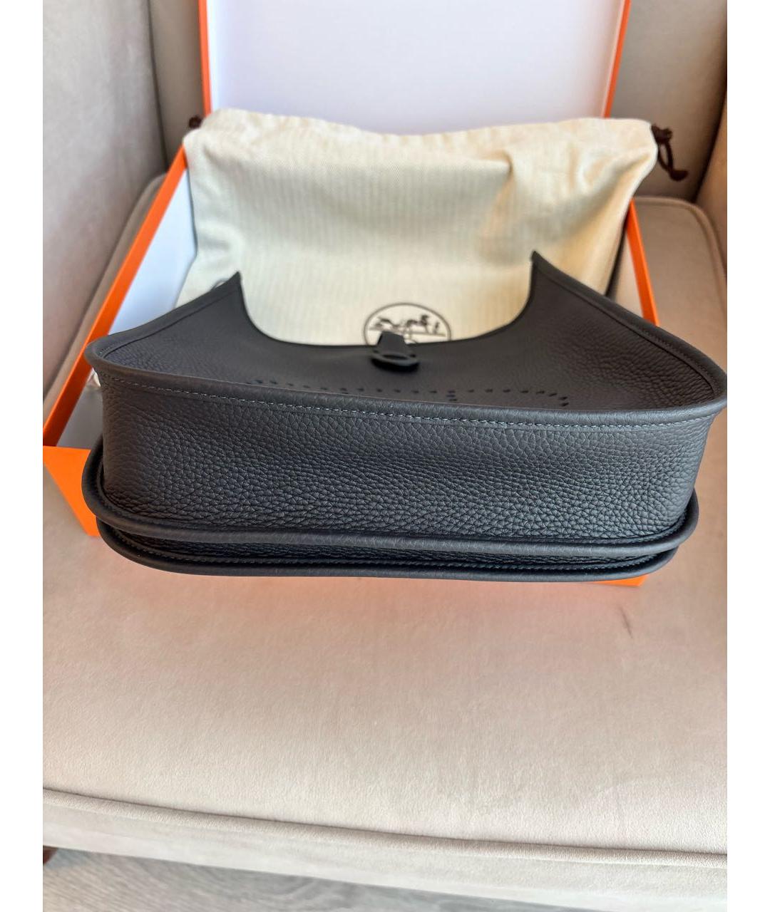 HERMES Черная кожаная сумка через плечо, фото 3
