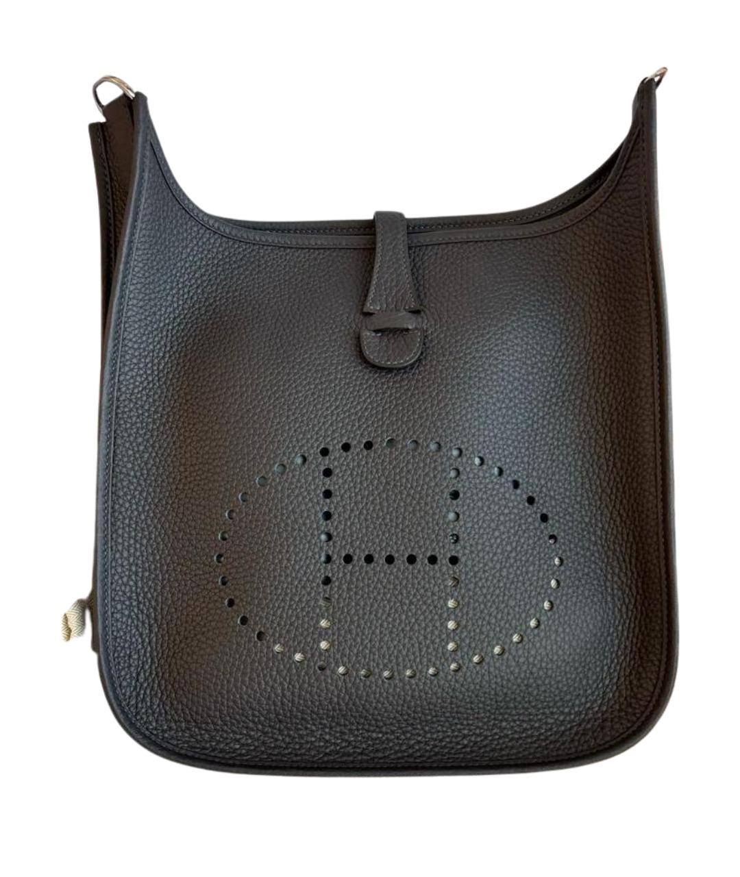 HERMES Черная кожаная сумка через плечо, фото 1