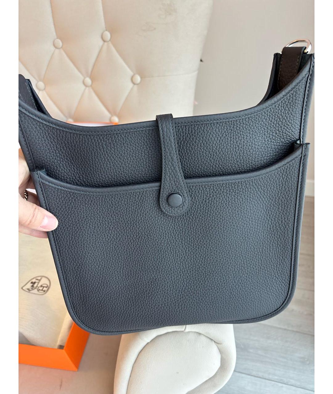 HERMES Черная кожаная сумка через плечо, фото 2