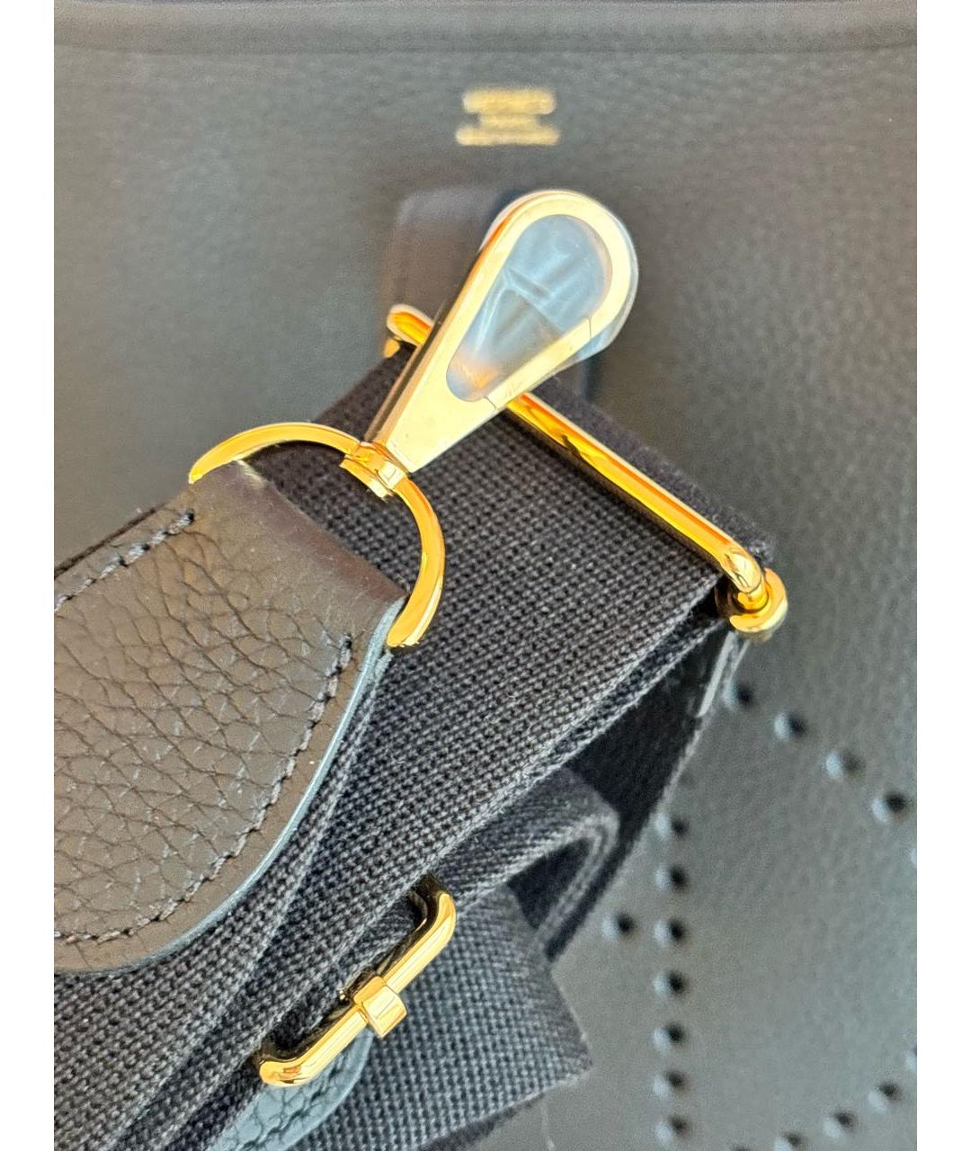 HERMES Черная кожаная сумка через плечо, фото 4