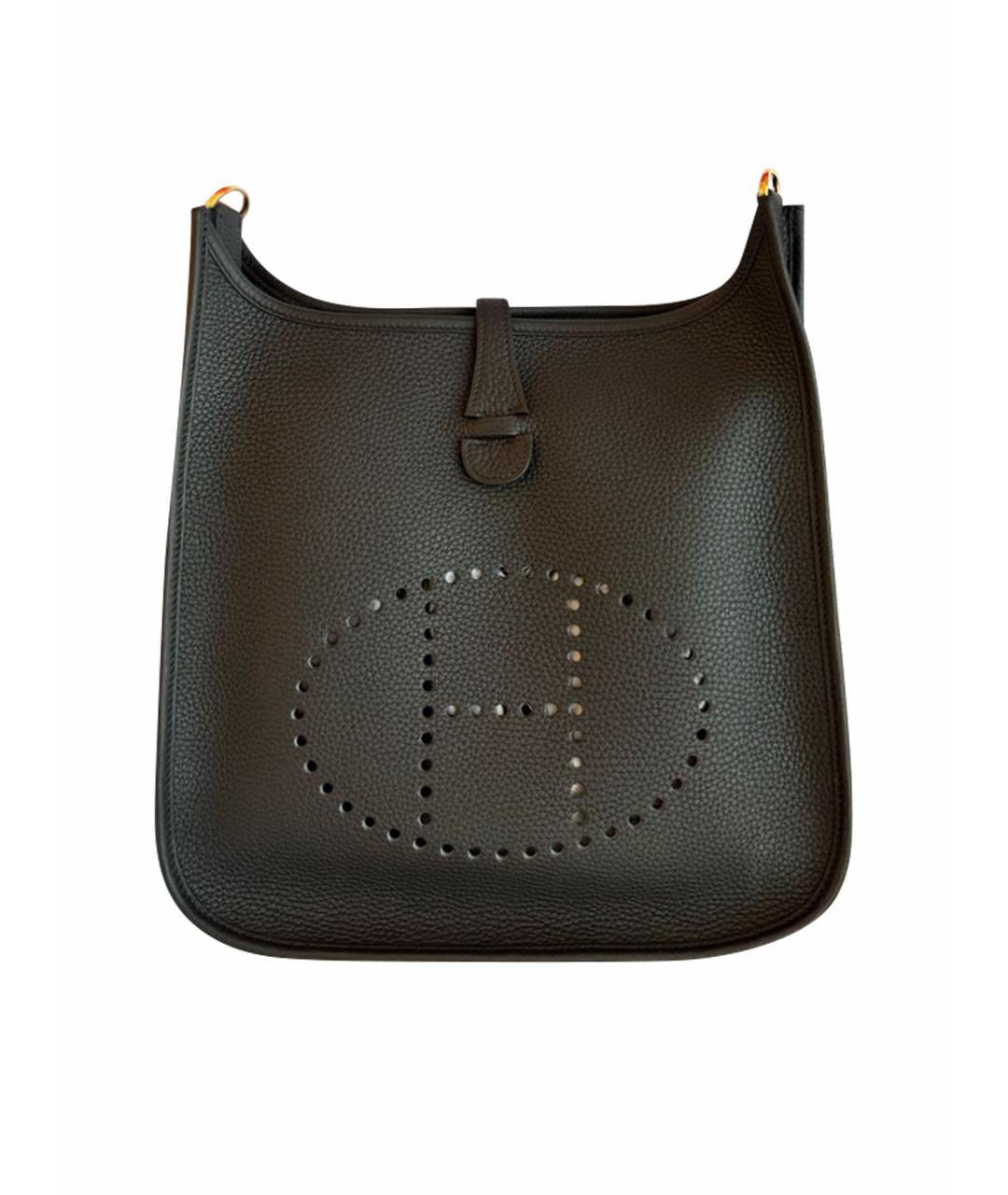 HERMES Черная кожаная сумка через плечо, фото 1