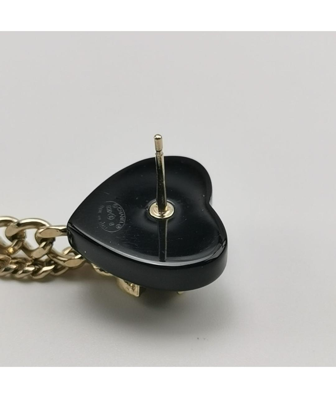 CHANEL Черные металлические серьги, фото 7