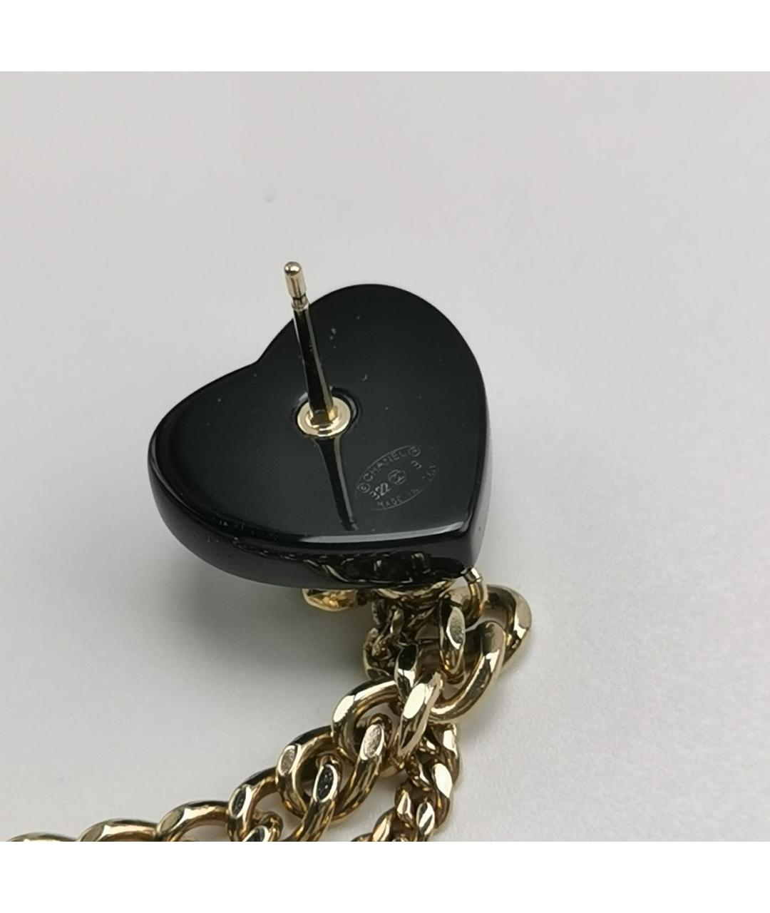 CHANEL Черные металлические серьги, фото 6