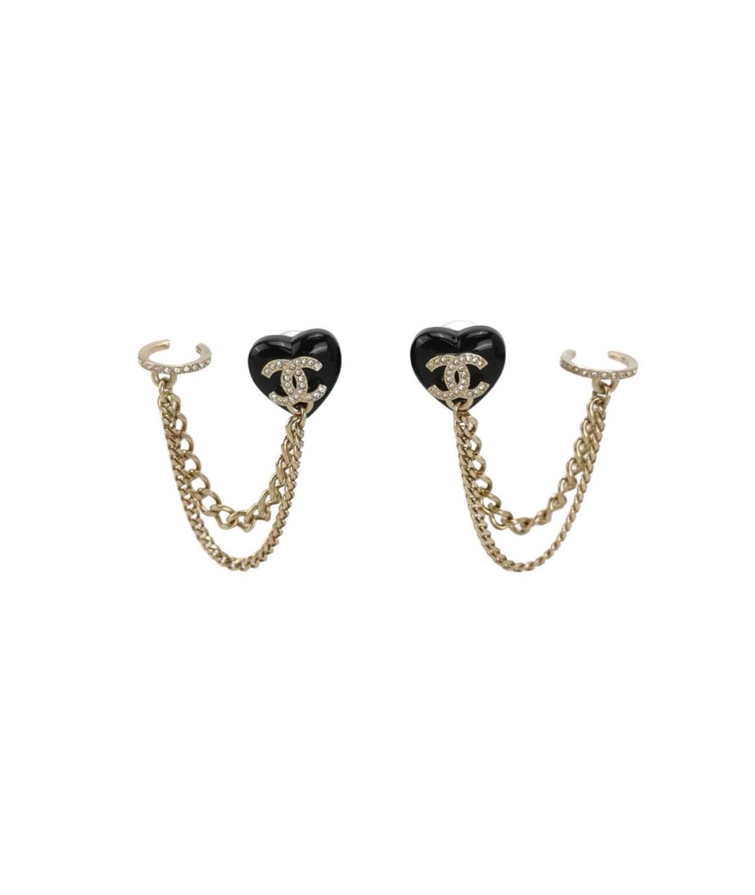 CHANEL Черные металлические серьги, фото 1