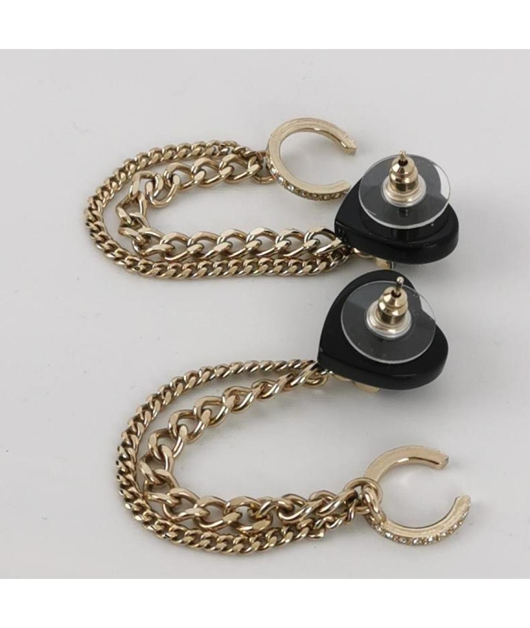 CHANEL Черные металлические серьги, фото 3