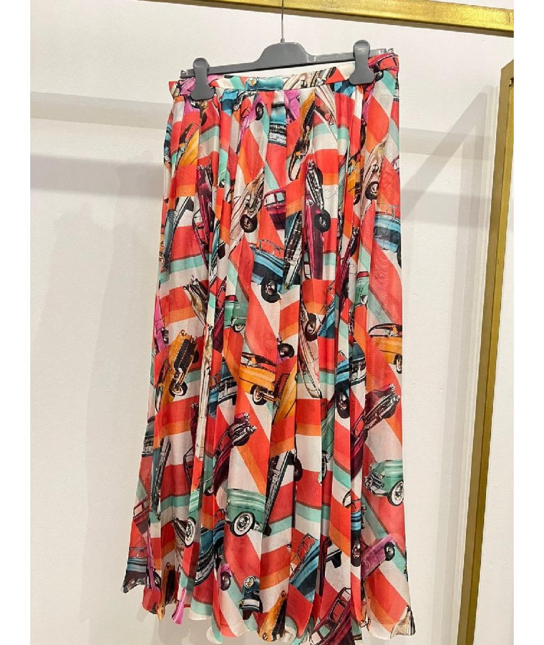 CHANEL Красная вискозная юбка миди, фото 8