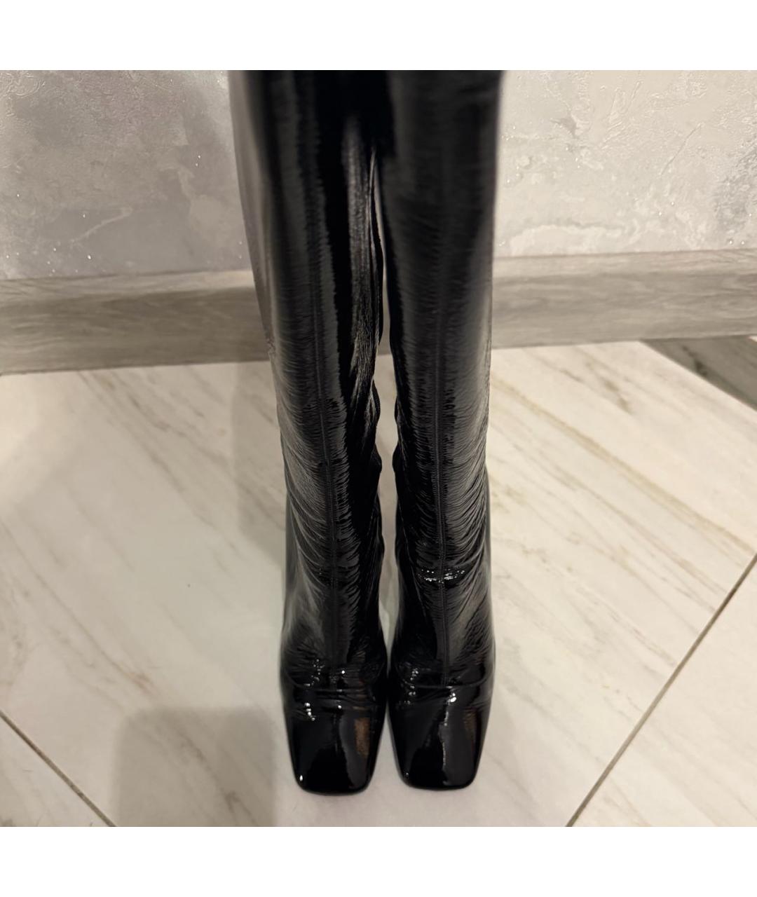 PRADA Черные сапоги из лакированной кожи, фото 6