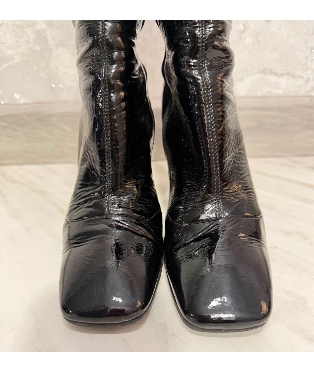 PRADA Черные сапоги из лакированной кожи, фото 3