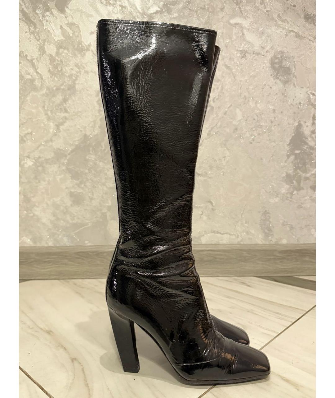 PRADA Черные сапоги из лакированной кожи, фото 9
