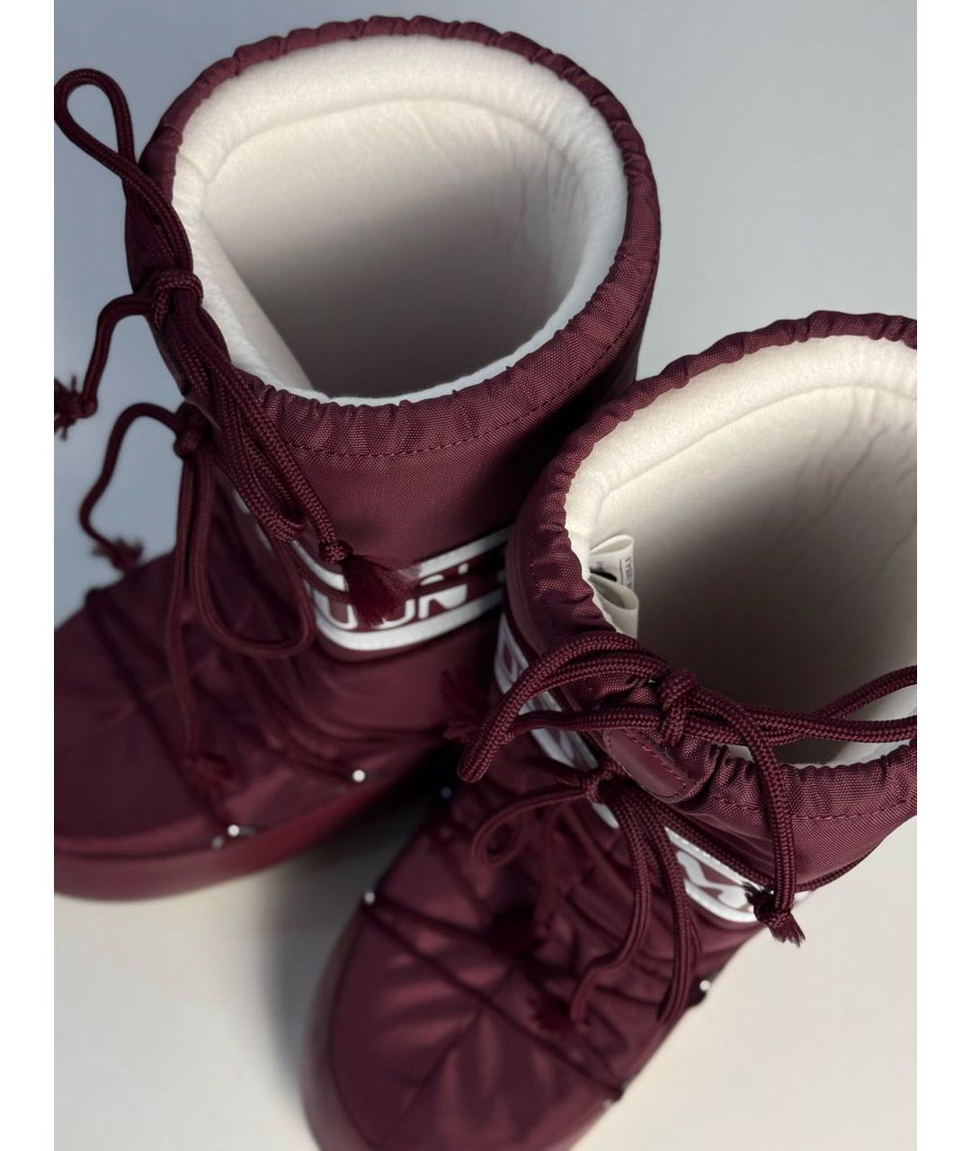 MOON BOOT Бордовые сапоги, фото 5