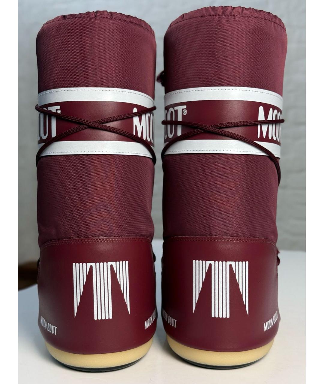 MOON BOOT Бордовые сапоги, фото 4