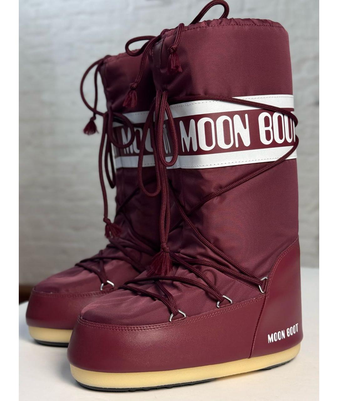 MOON BOOT Бордовые сапоги, фото 9