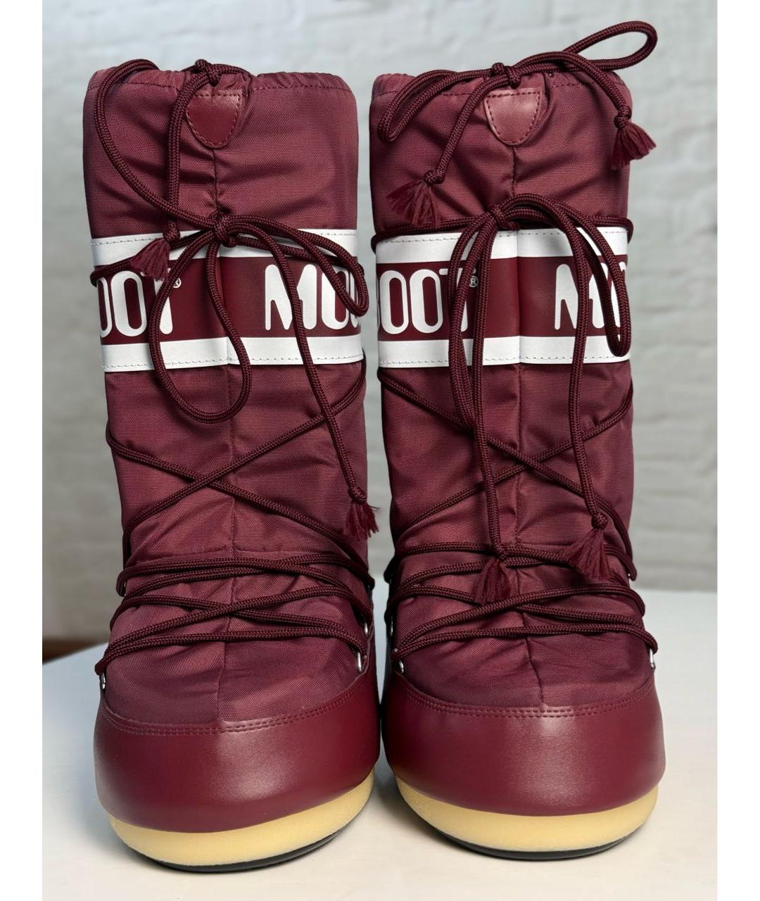 MOON BOOT Бордовые сапоги, фото 2