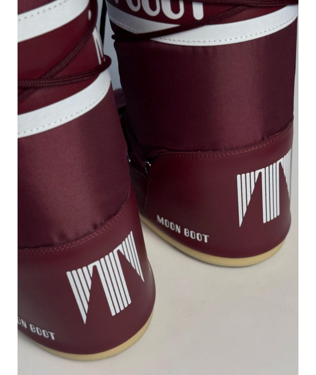 MOON BOOT Бордовые сапоги, фото 6