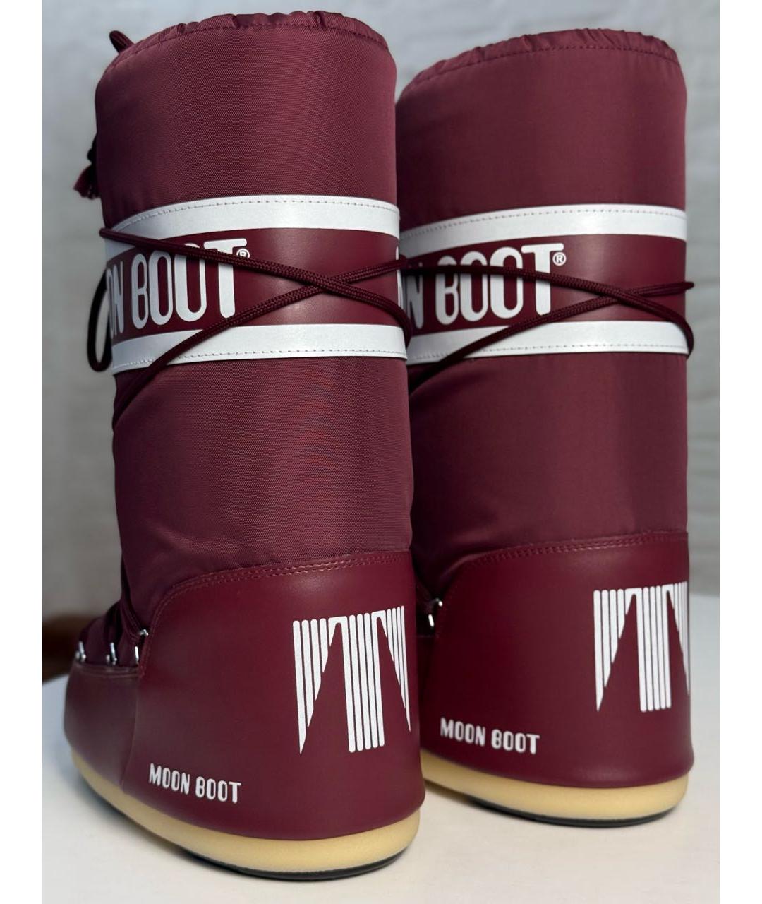 MOON BOOT Бордовые сапоги, фото 3