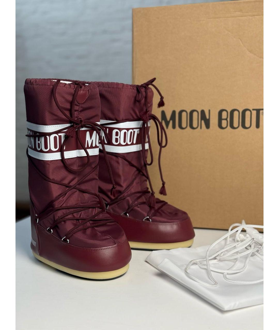 MOON BOOT Бордовые сапоги, фото 7