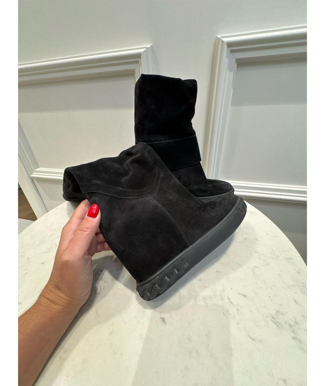 CASADEI Черные замшевые сапоги, фото 3