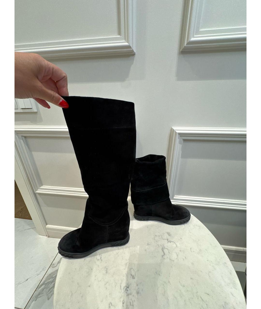 CASADEI Черные замшевые сапоги, фото 2