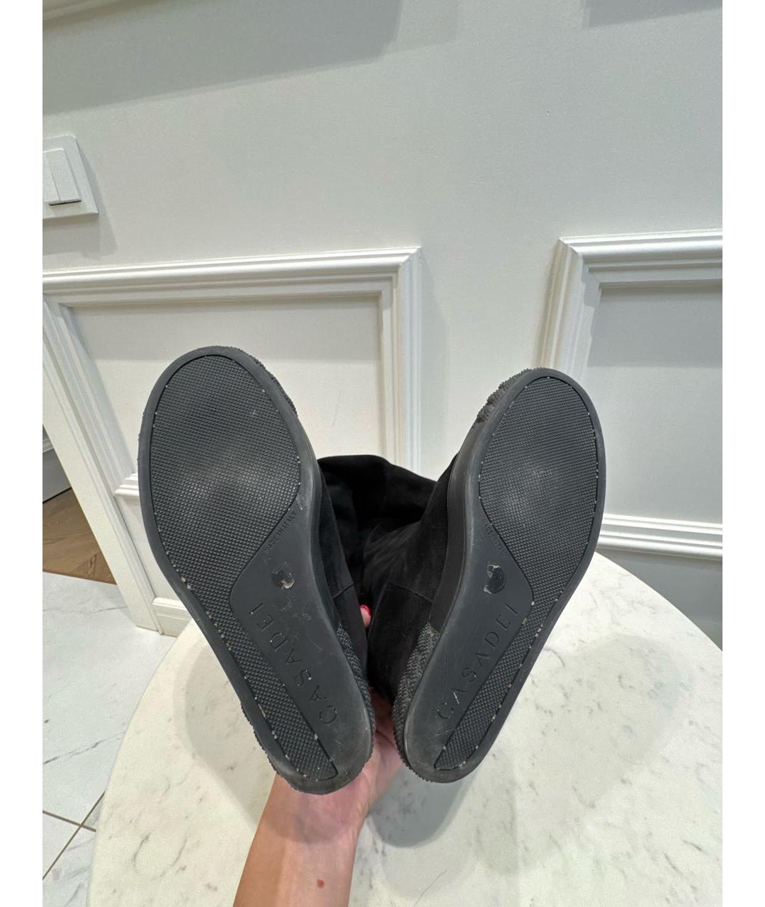 CASADEI Черные замшевые сапоги, фото 5