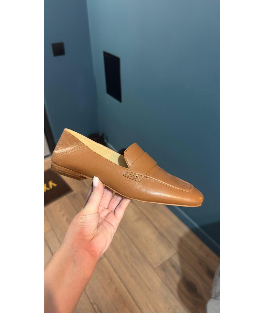 MICHAEL KORS Бежевые кожаные балетки, фото 5