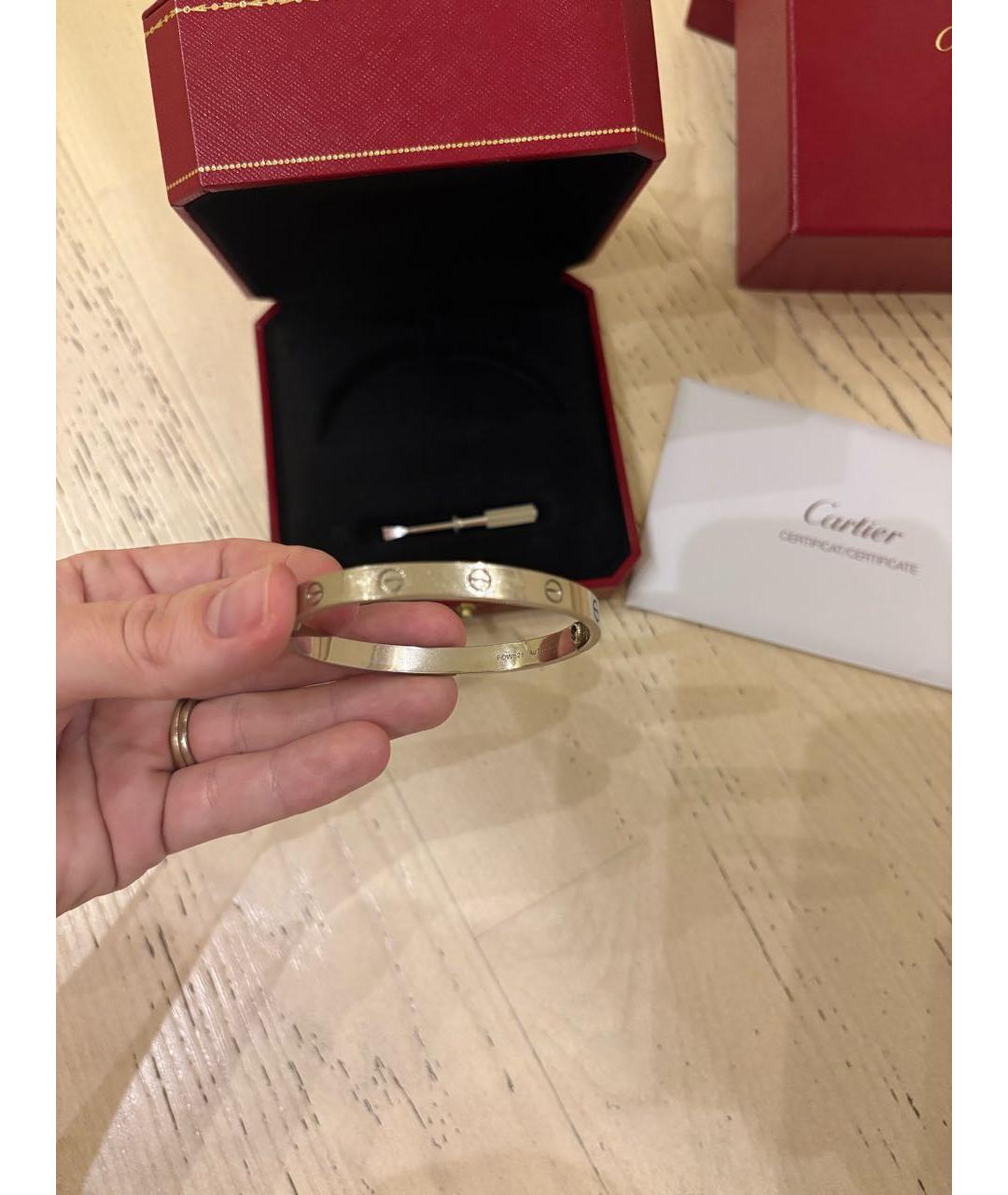 CARTIER Серебрянный платиновый браслет, фото 8