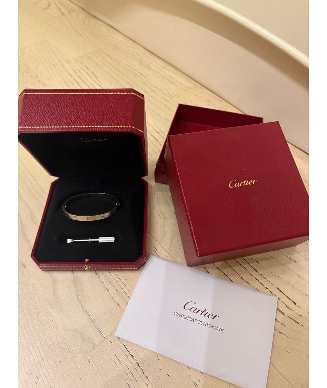 CARTIER Серебрянный платиновый браслет, фото 7