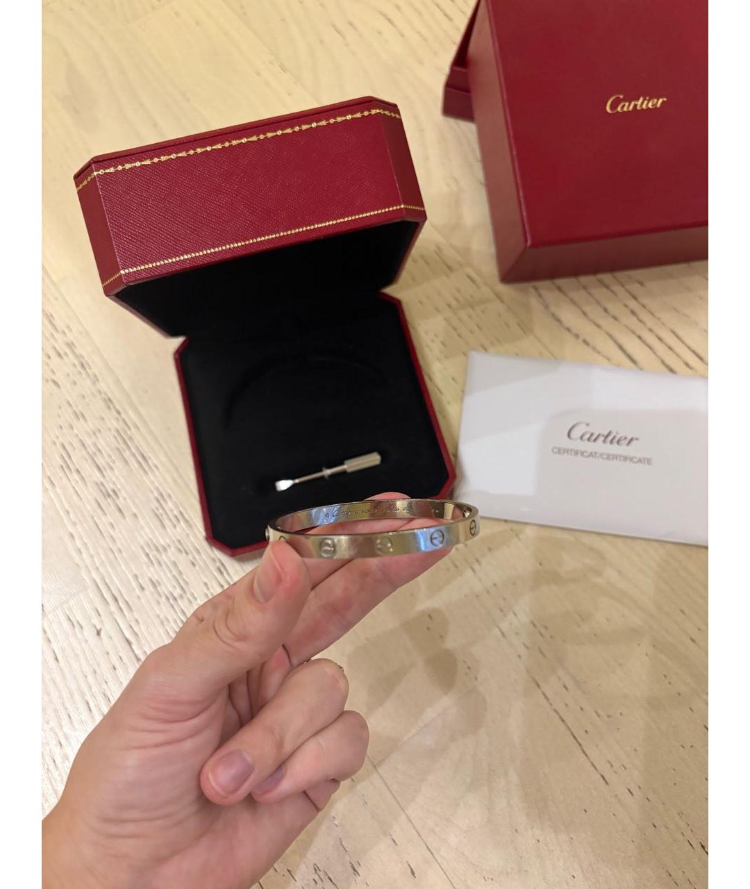 CARTIER Серебрянный платиновый браслет, фото 3
