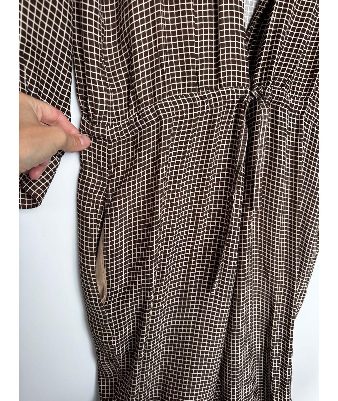 CHLOE Коричневый шелковый комбинезон, фото 4