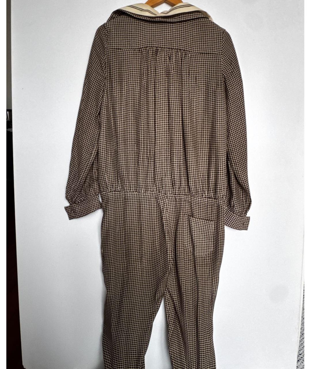 CHLOE Коричневый шелковый комбинезон, фото 2