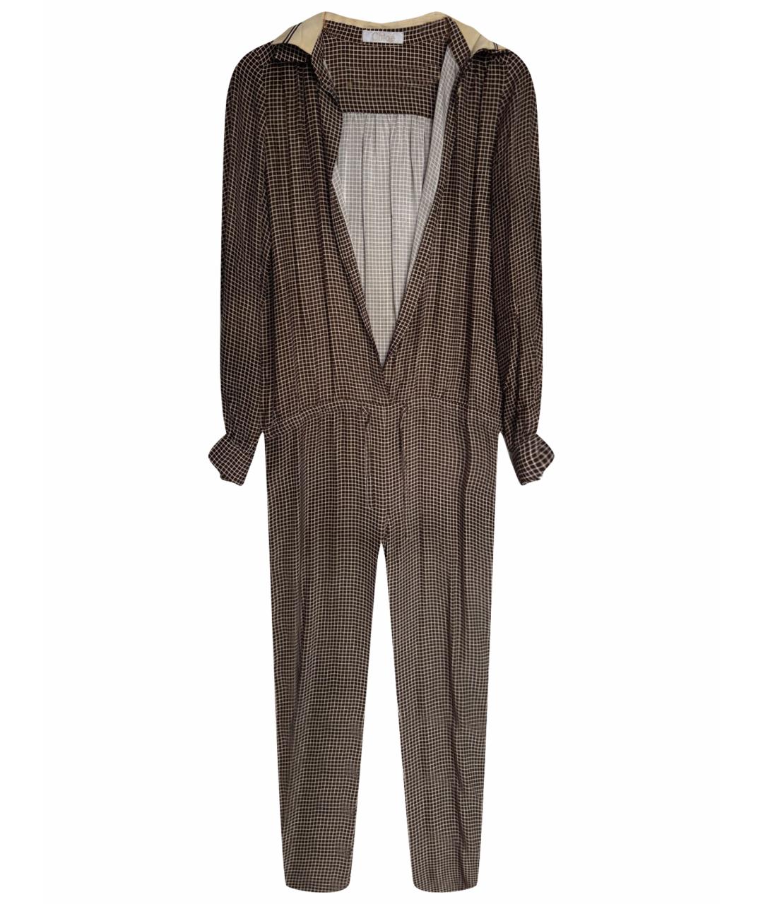 CHLOE Коричневый шелковый комбинезон, фото 1