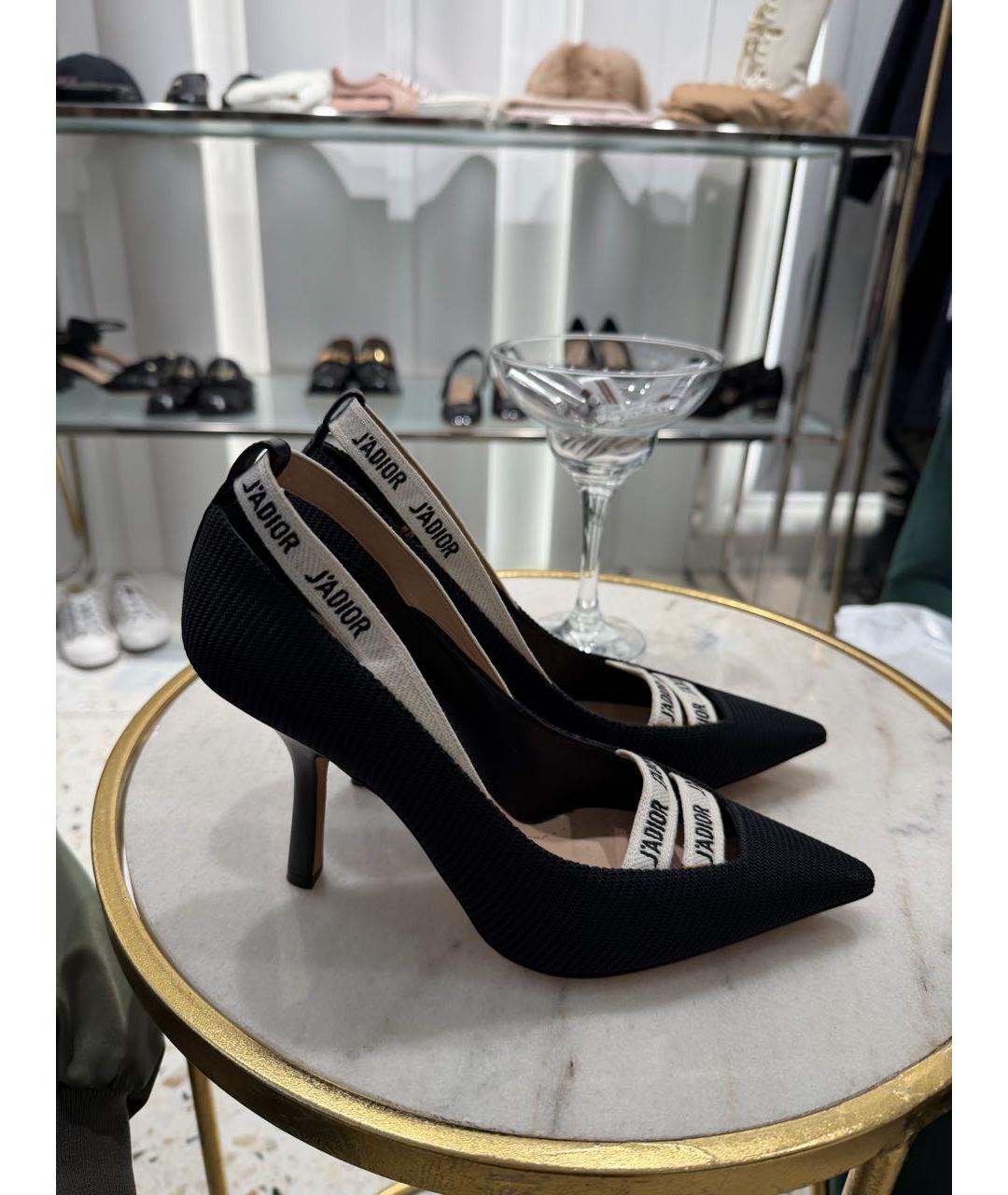 CHRISTIAN DIOR Черные текстильные туфли, фото 2