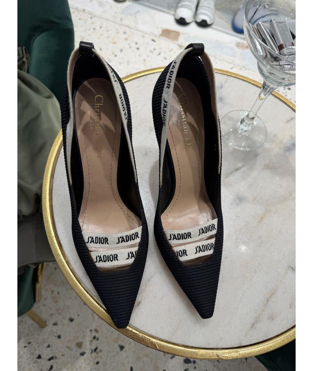 CHRISTIAN DIOR Черные текстильные туфли, фото 4