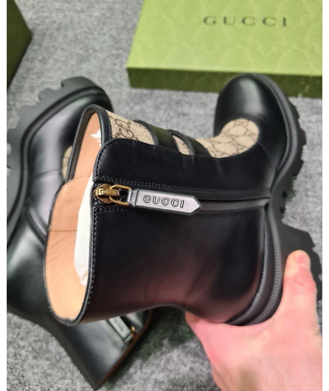 GUCCI Черные кожаные ботильоны, фото 7