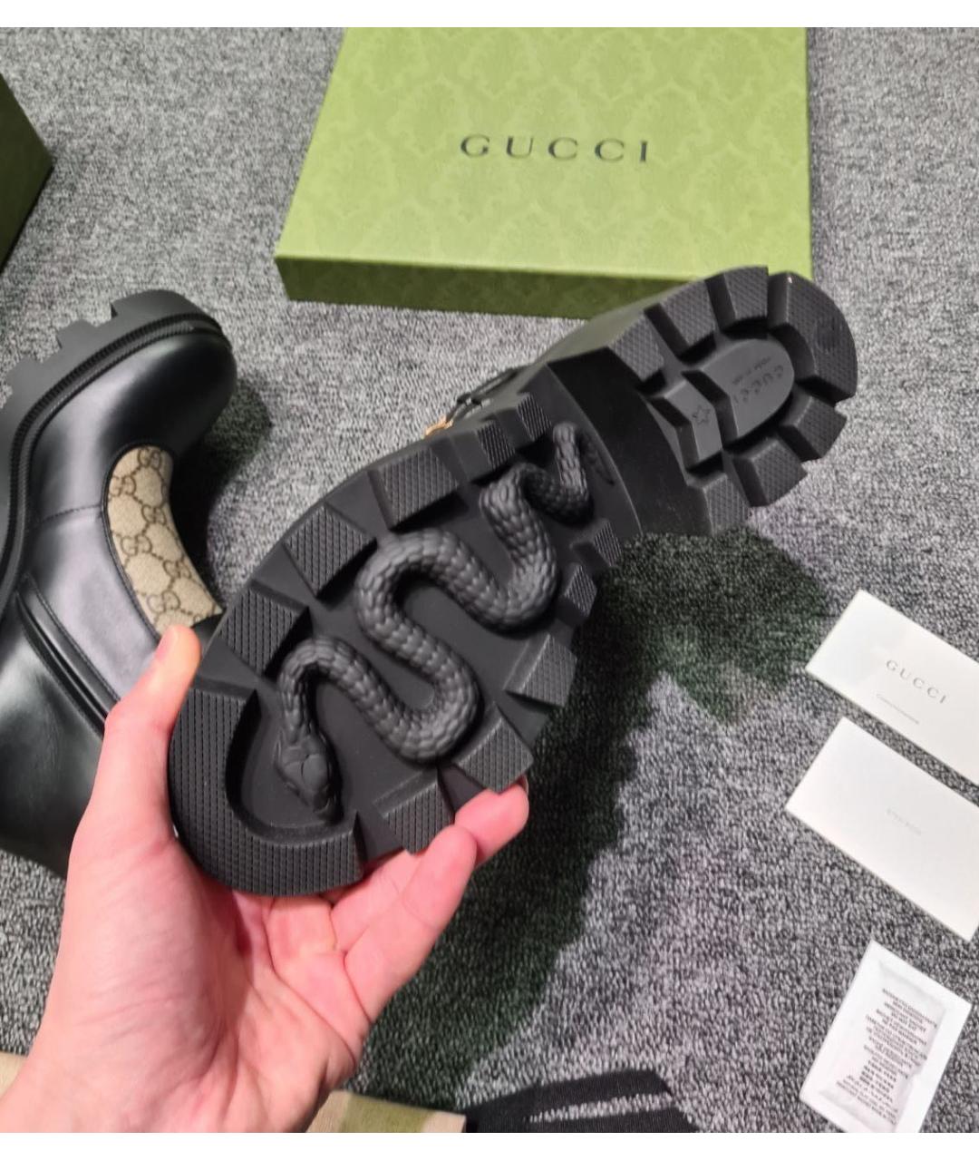 GUCCI Черные кожаные ботильоны, фото 4