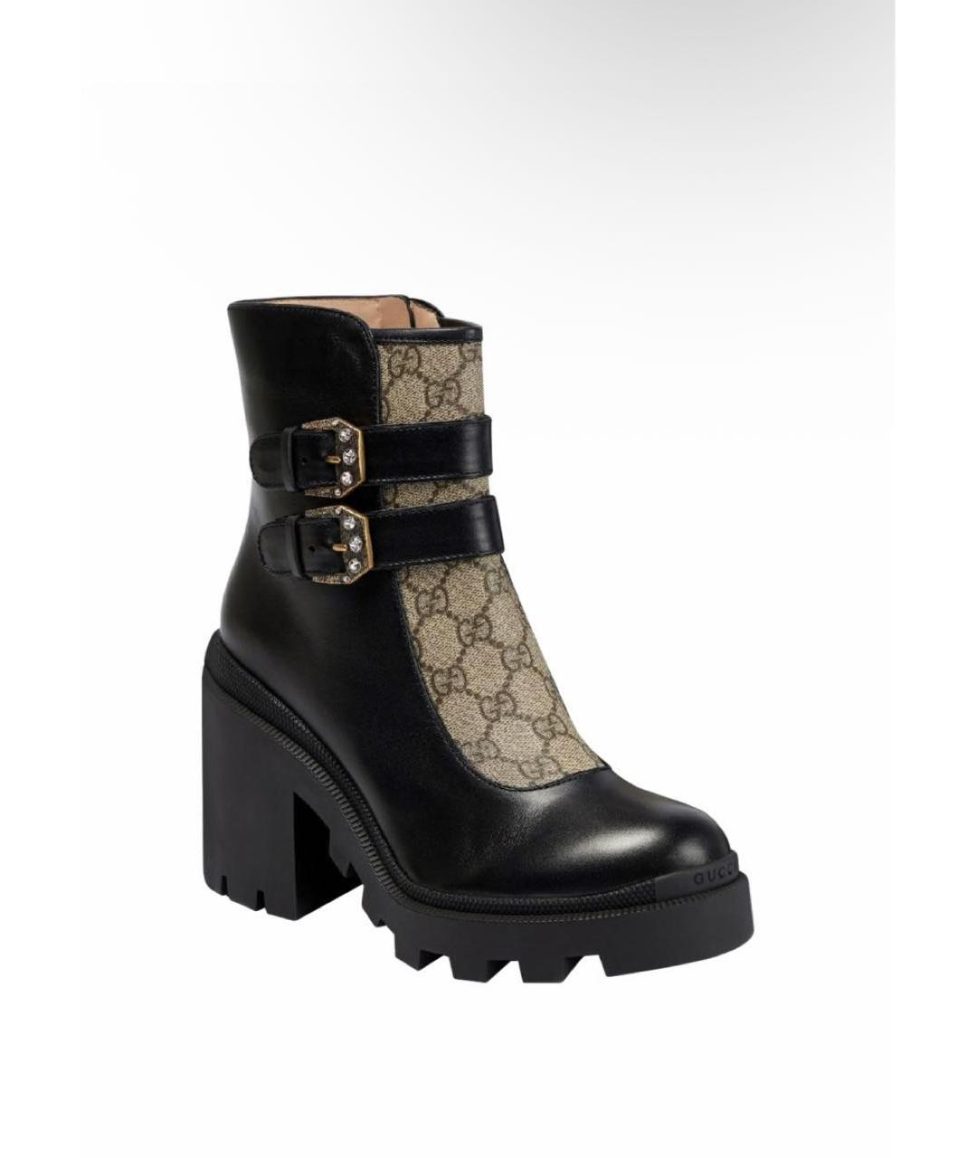 GUCCI Черные кожаные ботильоны, фото 9