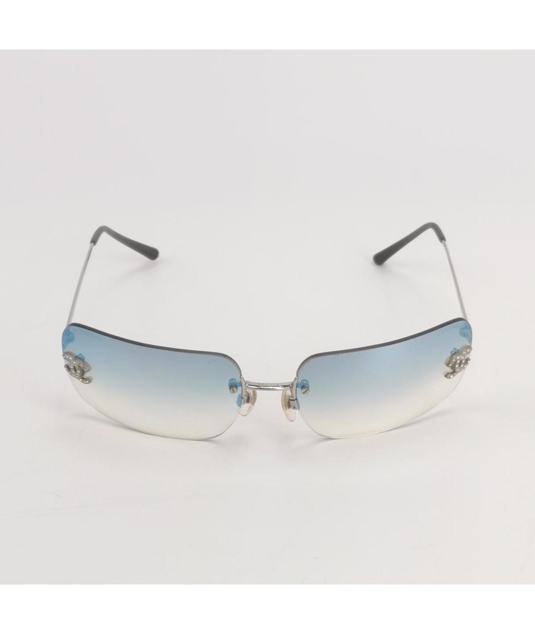 CHANEL Голубые металлические солнцезащитные очки, фото 2