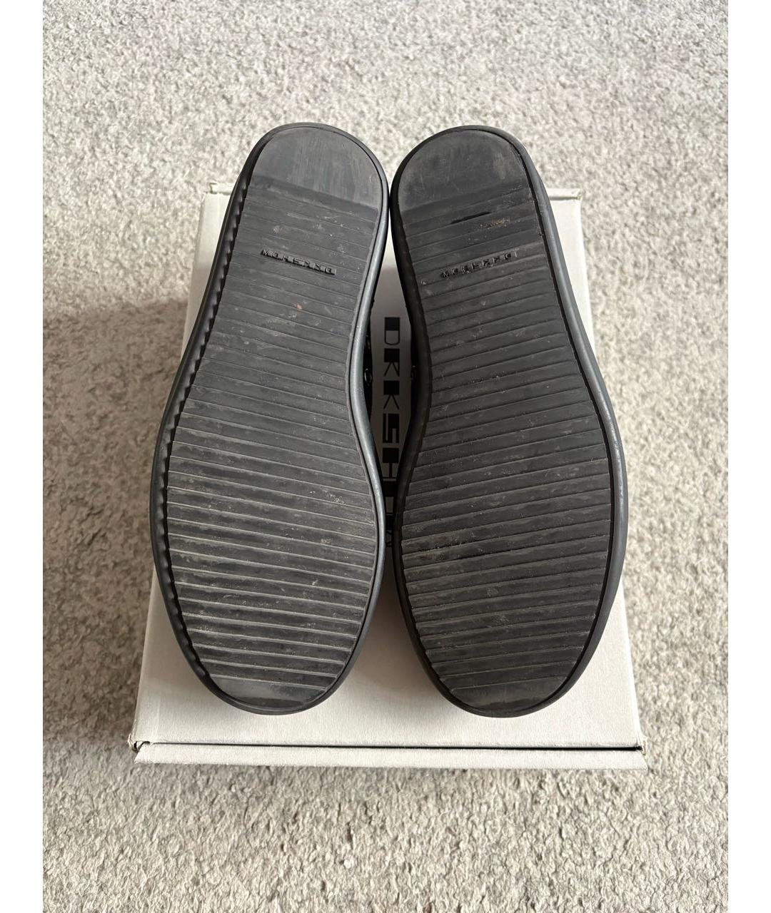 RICK OWENS DRKSHDW Черные низкие кроссовки / кеды, фото 8