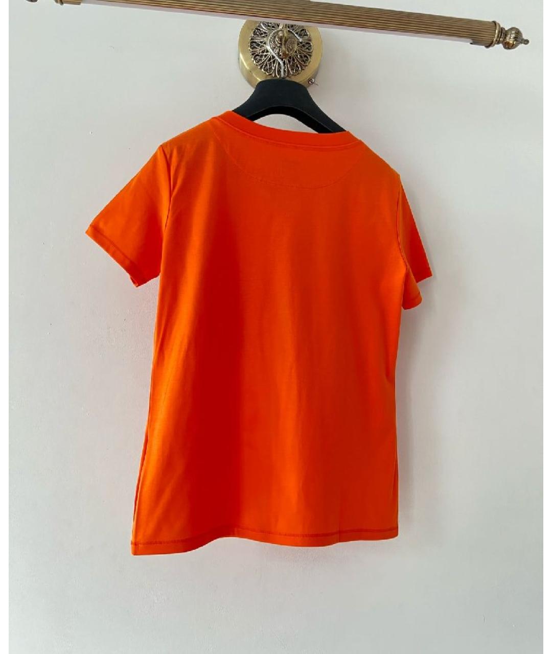 HERMES Оранжевая хлопковая футболка, фото 2