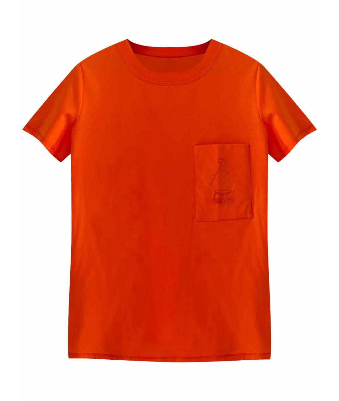 HERMES Оранжевая хлопковая футболка, фото 1