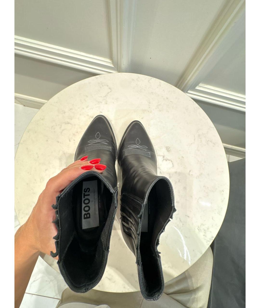 GOLDEN GOOSE DELUXE BRAND Черные кожаные ботинки, фото 3