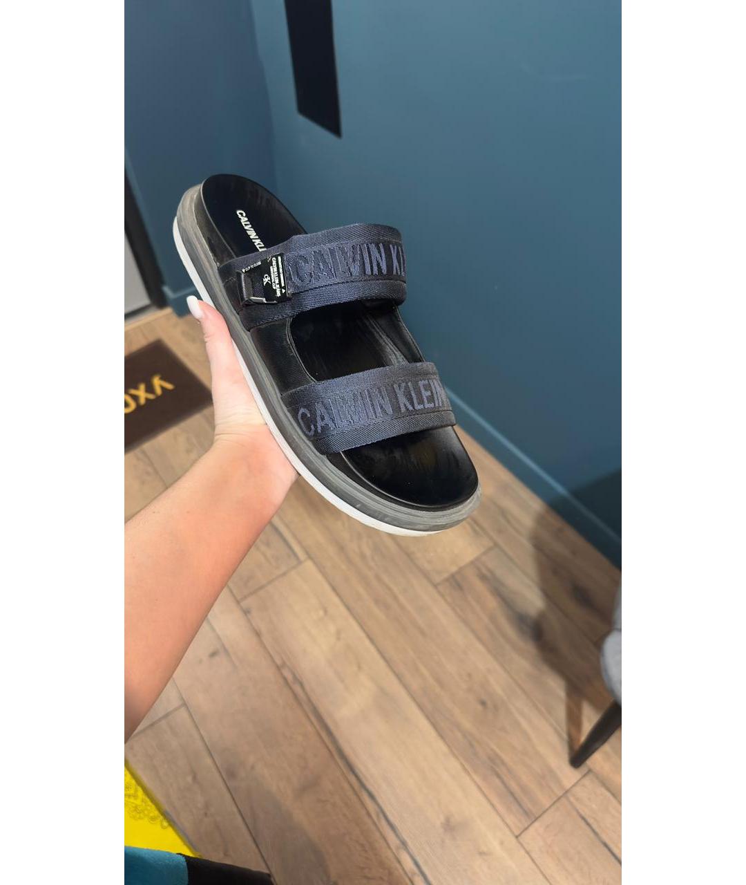 CALVIN KLEIN Синие текстильные сандалии, фото 3